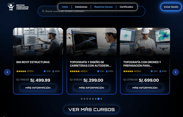 Lideré el desarrollo del proyecto IAC, implementando y rediseñando la plataforma y el sitio web, además de implementar mejoras de SEO y arquitectura del sistema.