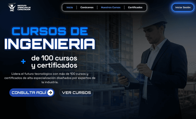Lideré el desarrollo del proyecto IAC, implementando y rediseñando la plataforma y el sitio web, además de implementar mejoras de SEO y arquitectura del sistema.